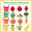 Kids Sensory Toys 16 PCS Fruit Vegetable Doll Color Sorting Play Food Crinkle,Rattle,Montessori Toys For Boy Girl Gifts Easter Basket Stuffers