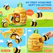Stuffed Bee Toy Set Montessori Toys with 5 Sensory Bees Stuffed Animals,Crinkle,Rattles,Squeaker,Jingle Bells,Mirror,Kids Toy Birthday Christmas Gift