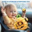 Stuffed Bee Toy Set Montessori Toys with 5 Sensory Bees Stuffed Animals,Crinkle,Rattles,Squeaker,Jingle Bells,Mirror,Kids Toy Birthday Christmas Gift