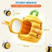 Stuffed Bee Toy Set Montessori Toys with 5 Sensory Bees Stuffed Animals,Crinkle,Rattles,Squeaker,Jingle Bells,Mirror,Kids Toy Birthday Christmas Gift