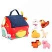 Plush Farm Toy Soft Portable Developmental Interactive Stuffed Animals Farm Animals With Carrier,For Boys Girls Kids Children