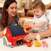 Plush Farm Toy Soft Portable Developmental Interactive Stuffed Animals Farm Animals With Carrier,For Boys Girls Kids Children