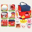Plush Farm Toy Soft Portable Developmental Interactive Stuffed Animals Farm Animals With Carrier,For Boys Girls Kids Children