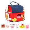 Plush Farm Toy Soft Portable Developmental Interactive Stuffed Animals Farm Animals With Carrier,For Boys Girls Kids Children