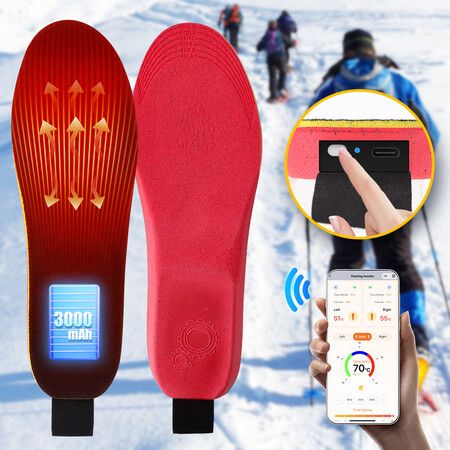 Heated Insoles for Women Men with APP Control,Rechargeable Foot Toe Warmer Insoles for Hiking Camping Skiing Hunting Outdoor Work,Thermal Insoles(M)