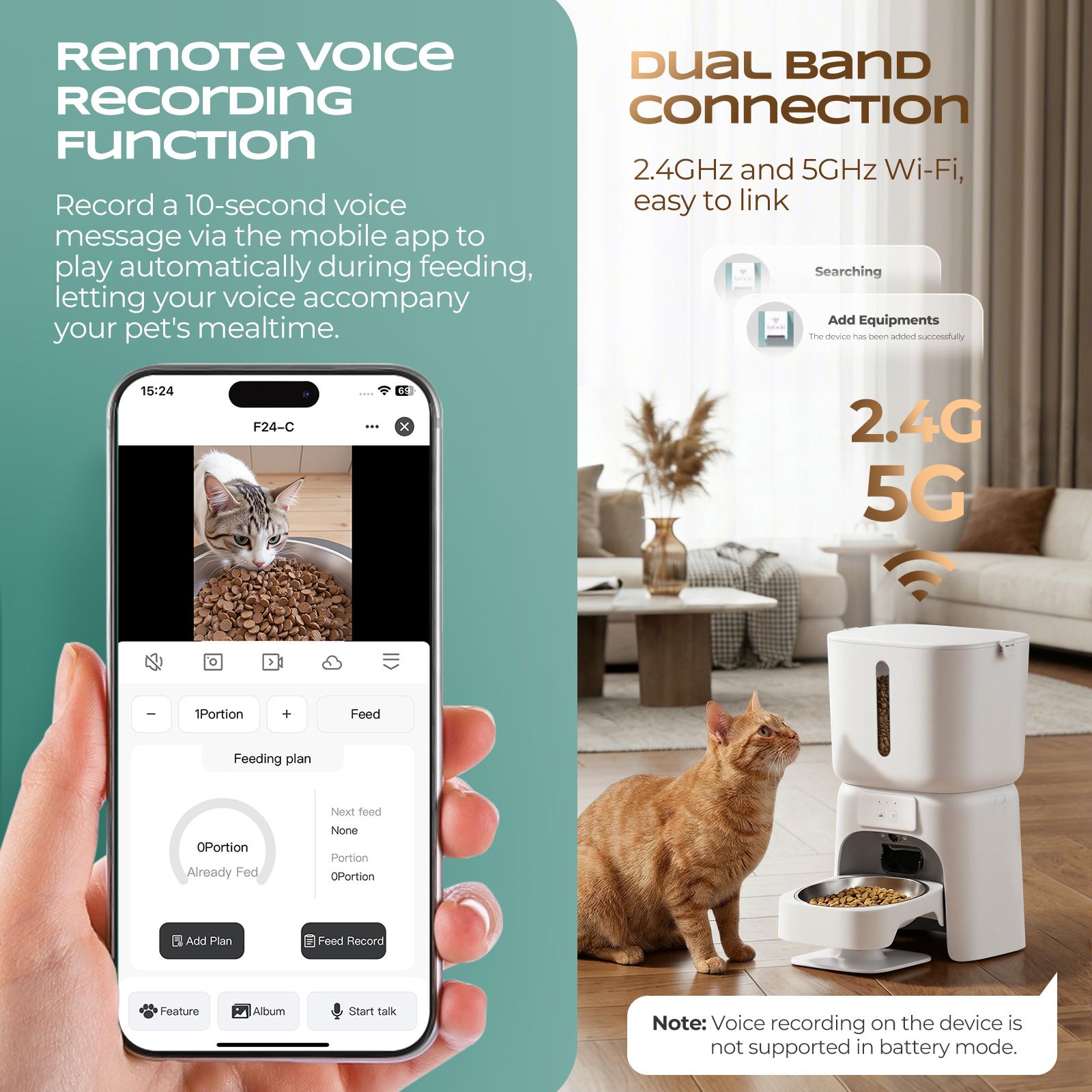 Automatic Pet Feeder 6L WiFi Auto Dog Cat Food Dispenser 1080P HD Video Camera Smart App Control 10 Meals Timed Feeding Station Bowl Voice Recorder