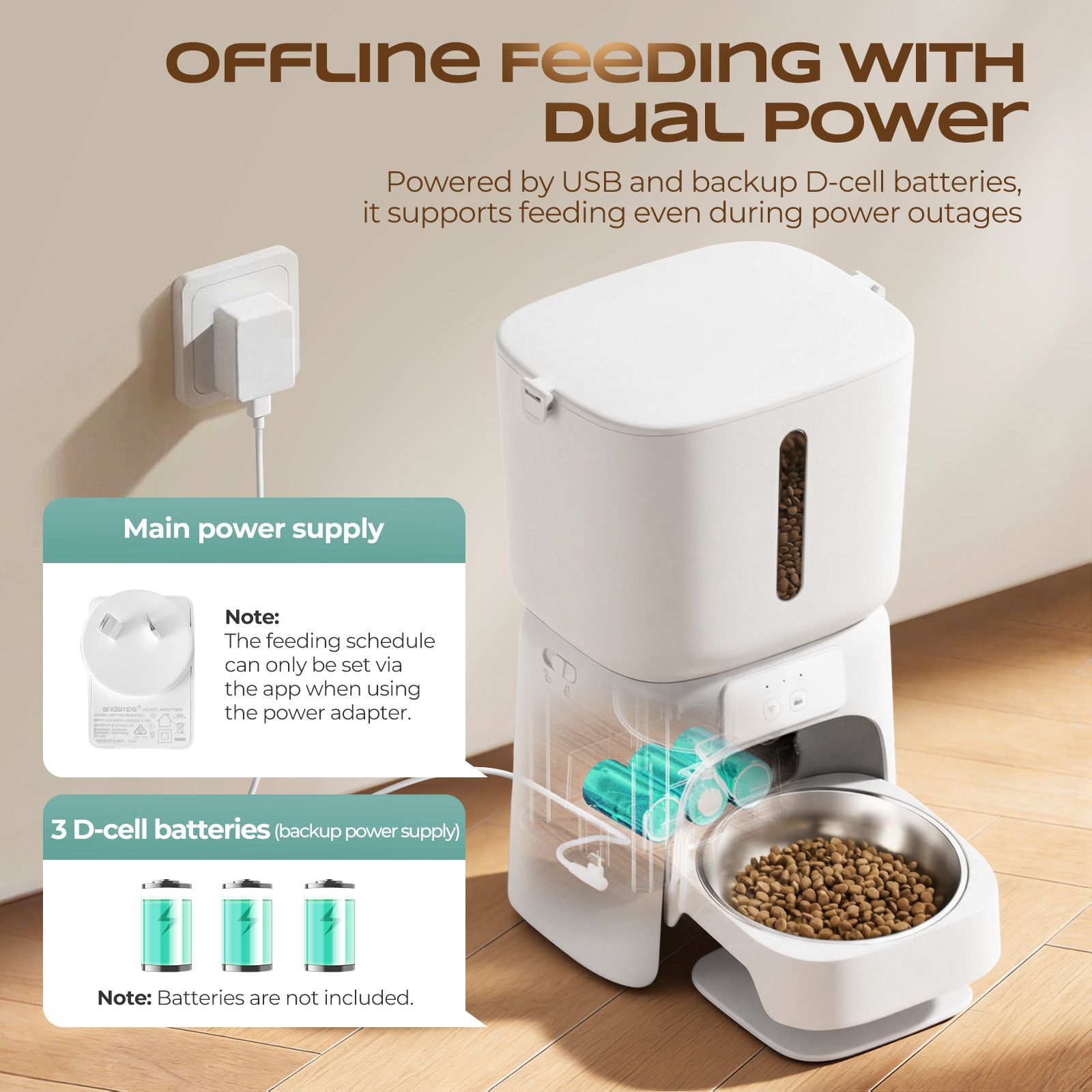 Automatic Pet Feeder 6L WiFi Auto Dog Cat Food Dispenser 1080P HD Video Camera Smart App Control 10 Meals Timed Feeding Station Bowl Voice Recorder
