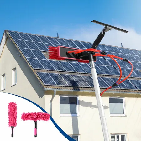 7m Water Fed Pole Window Cleaning Tool Solar Panel Washing Kit Set Extendable Spray Cleaner System Car Glass Roof Squeegee Dusting Brush Equipment