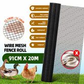 Hardware Cloth Wire Mesh Metal Fencing PVC Coated Galvanised Welded Fence Roll 20mx91cm for Chicken Coop Rabbit Cage Hutch Tree Guard Garden Barrier