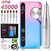 45000RPM Rechargeable Nail Drill Professional Low Noise Polishing Nail Machine Suitable for Gel Nail Polish Polishing Tool Color Multicolor