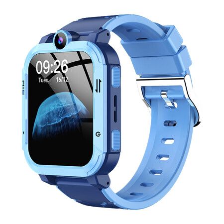 4G Kids Smart Watch with GPS Tracker,SIM Calling Face Unlock Video Calls SOS Alerts,IP67 Waterproof, 800mAh Battery,Voice Chat,Live Location(Blue)