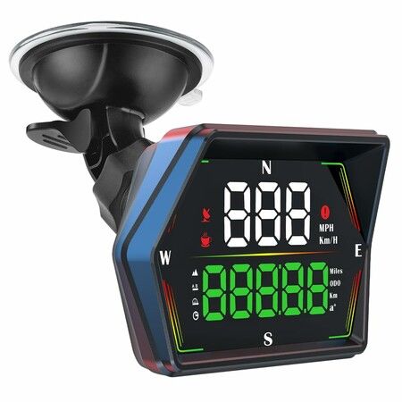 HUD Heads Up Display for Cars Universal Digital GPS Speedometer LED Display with MPH Speed Compass Overspeed Alarm Fatigued Driving Alert