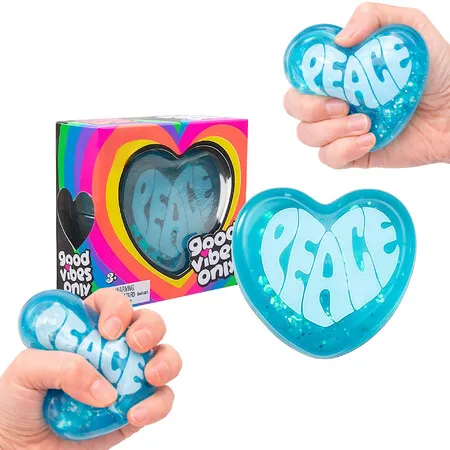 Sensory Squeeze Toy,Love Shape Stress Relief Fidget Toys,Squeeze Doh Squishy Fidget Toys,Sensory Stress Toys for Autism Anxiety Relief Color Blue