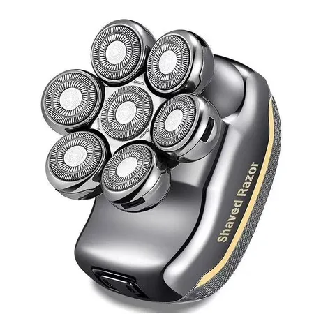7D Electric Head Shaver for Men, Waterproof Wet & Dry Razor with Detachable Heads, Rechargeable Grooming Kit with LED Display