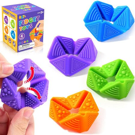 Fidget Sensory Toys for Kids Quiet Silicone Sensory Flip Cube with Textures Calming Toys for Autism Kids Stress Reduce ADHD Fidget Toys for Classroom Focus