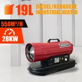 Industrial Fan Heater Diesel Kerosene Warm Air Forced Space Blower 28kW Portable for Workshop Warehouse Shed Garage Greenhouse Office Fast Heating