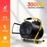 Electric Fan Heater Industrial Portable Room Space Carpet Dryer 3000W Hot Air Blower 2IN1 for Workshop Warehouse Office Fast Heating SAA Free Standing