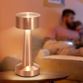 Portable LED Table Lamp,3-Levels Brightness Metal Desk Lamp,3 Color Touch Control Rechargeable Lamp,Bedside Lamp for Bedroom Living Room(Bronze)