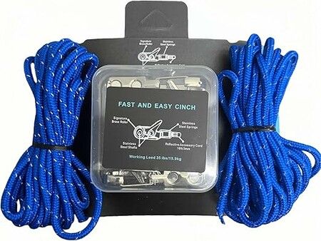 Rope Tightening Tool Locking Buckle Heavy Duty 6-Pack Paracord Reflective Adjusters for Camping Boating Easy Pull Release Tie Down Kit for Tarps