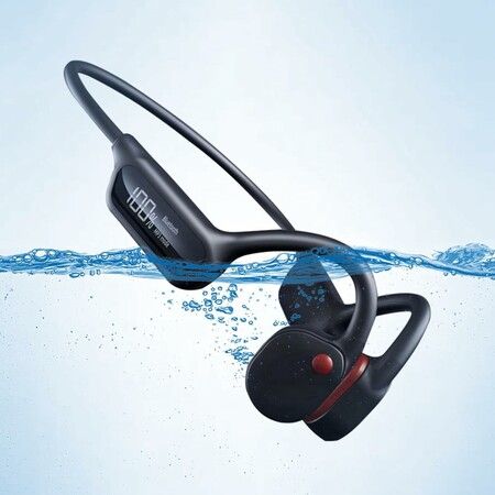 Bone Conduction Swimming Headphones IP68 Waterproof MP3 Player Bluetooth Open Ear Headset 32GB LED Screen Black