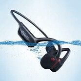 Swimming Headphones Bone Conduction Open Ear Headset MP3 Player Built-in 32G Memory IP68 Waterproof Stereo Bluetooth Earphone LED Screen Black