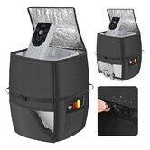 Hot Tub Spa Heater Pump Cover, Waterproof 600D Oxford Fabric Aluminum Film Insulated Cover, Inflatable Hot Tub Spa Heater Pump, Black