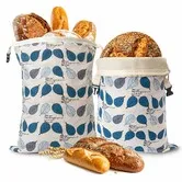 2 Pack Reusable Beeswax Bread Bags, Natural Beeswax-Lined Cotton Storage Bags Airtight Freshness Keeper for Homemade Bakery Essentials