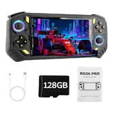 RG56PRO Retro Handheld Game Console, 5.5 Inch IPS Screen, 31000+ Classic 3D Games, Open Linux System, Portable Console with 128G TF Card