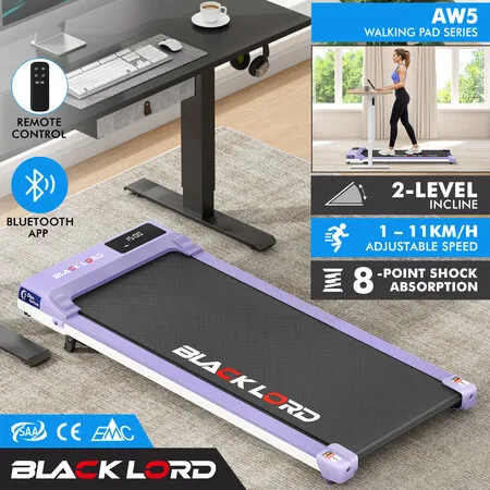 BLACK LORD Treadmill Electric Walking Pad Under Desk Home Gym Incline Purple