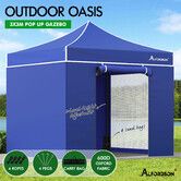 ALFORDSON Gazebo 3x3m Pop Up Marquee 600D Oxford Folding Camping Tent Blue