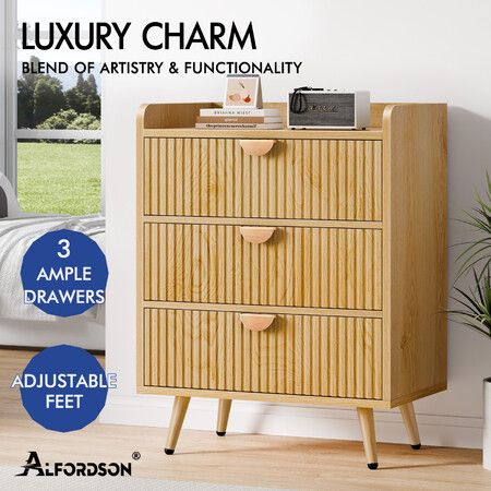 ALFORDSON 3 Chest of Drawers Modern Storage Cabinet Dresser Tallboy Wood