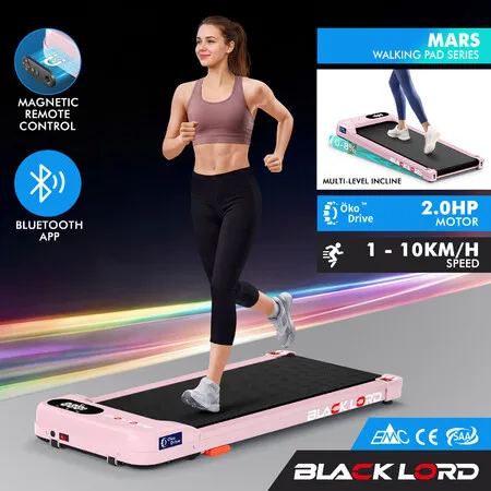 BLACK LORD Treadmill Electric Walking Pad Home Gym Incline Magnetic Remote Pink