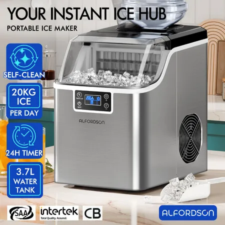 ALFORDSON Commercial Ice Maker Machine 3.7L Countertop w/ Timer Silver