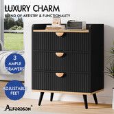 ALFORDSON 3 Chest of Drawers Modern Storage Cabinet Dresser Tallboy Black