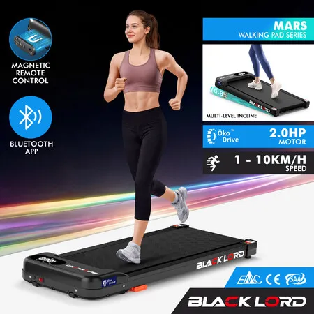 BLACK LORD Treadmill Electric Walking Pad Home Gym Incline Magnetic Remote Black