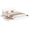 ALFORDSON Wooden Bed Frame King Size with Charging Station & 2 Drawers White