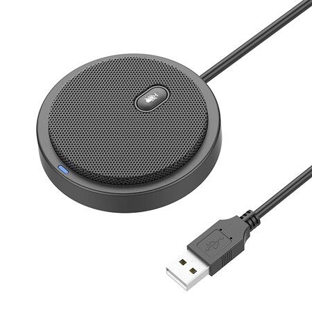 Conference USB Microphone, Computer Desk Microphone with Mute Button and LED Indicator, Plug and Play for Online Meeting, Class, Skype, Recording