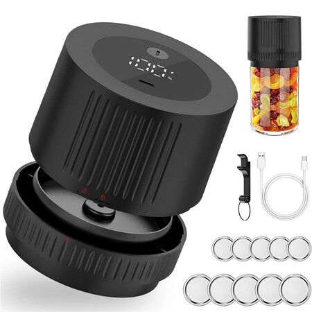 Electric Mason Jar Vacuum Sealer Kit,Rechargeable Jar Sealer Vacuum for Regular Mouth and Wide Mouth Mason Jars,Used for Canning Jars and Food Storage