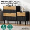 ALFORDSON 4 Chest of Drawers Bedside Table Storage Cabinet Set Dresser Black/Wood