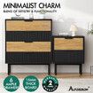 ALFORDSON 4 Chest of Drawers Bedside Table Storage Cabinet Set Dresser Black/Wood