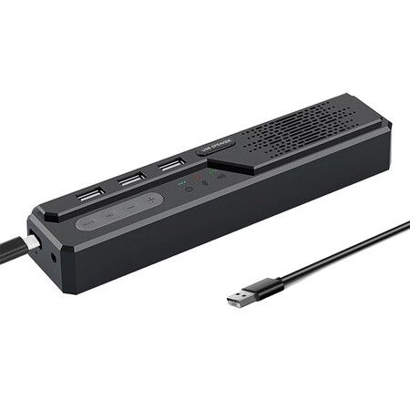 3 in 1 USB Computer Speaker with Microphone, PC Laptop Desktop Conference Speaker with Mic for Smart Home Office and Online Study，360 Degree Enhanced