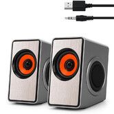 Computer Speakers, 12W Mini Desktop Speaker with Volume Control, 3.5mm AUX Speaker, USB Powered Laptop Speakers, Great for PC, Monitor, mac, iMac