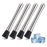 4 Pcs Muddlers for Cocktail 304 Stainless Steel Fruit Crusher 21 CM Long Ice Crusher for Bar Party and Home