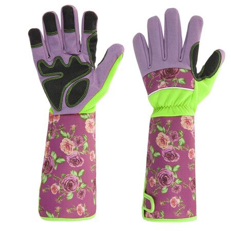 Long Forearm Gardening Gloves,Heavy Duty Thorn Proof Puncture Resistant Work Gloves for Pruning Rose Cactus Berry,Protective Yard Gift for Women Men