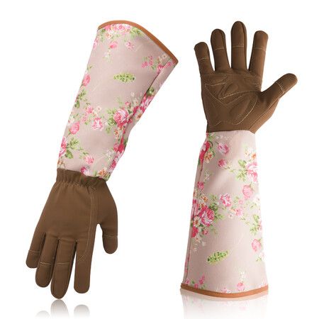 Long Forearm Gardening Gloves,Heavy Duty Thorn Proof Puncture Resistant Work Gloves for Pruning Rose Cactus Berry,Protective Yard Gift for Women Men