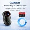 4K Mini Action Body Camera Wearable POV Camera with Wi-Fi 1.47in HD Screen 143 Degree Wide Angle Magnetic Clip Mount Thumb-Size Sports Camera