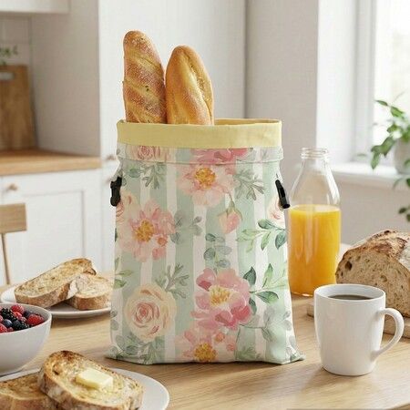 1Pcs Reusable Beeswax Bread Bags for Homemade, Natural Linen Sourdough Bread Storage Bag with Buckle, Large Capacity Food Storage Bag to Keep Fresh