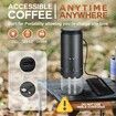 Burr Coffee Grinder Portable Espresso Grinder with Stainless Steel Conical Mill,Cordless Electric Grinders with Adjustable Grind Settings,Black