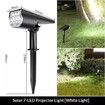 White Light 7LED Solar Spotlight Outdoor Garden Lawn Light Solar Powered Garden Lights for Patio Yard Driveway Walkway