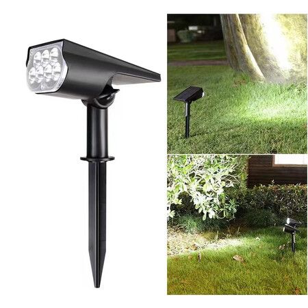 White Light 7LED Solar Spotlight Outdoor Garden Lawn Light Solar Powered Garden Lights for Patio Yard Driveway Walkway